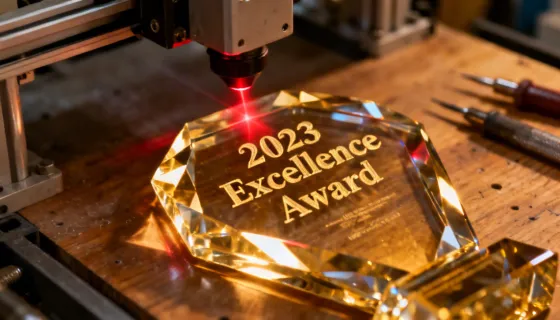 Laser engraving awards and trophies